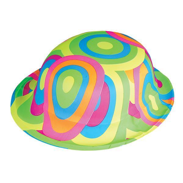 24 PLASTIC RAINBOW DERBY HATS Party Caps Free Shipping New!!