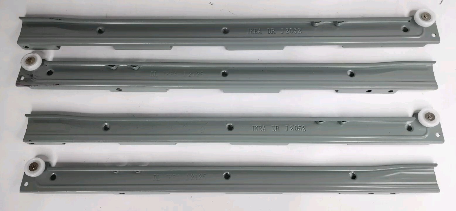 2 Ikea Metal Roller Wheels Drawer Slides Furniture Assembly Pairs DR J 2052 2125