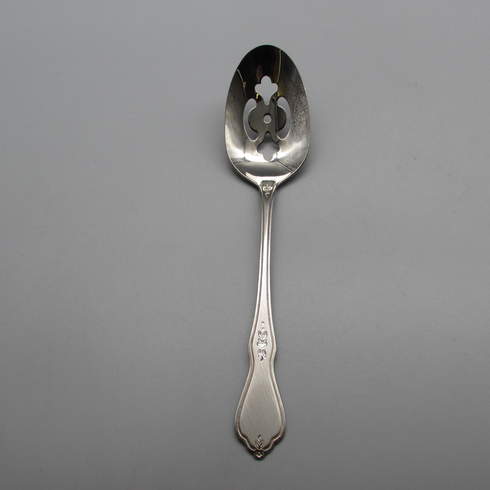 Oneida Stainless Flatware - MORNING BLOSSOM Slotted Serving Spoon * USA