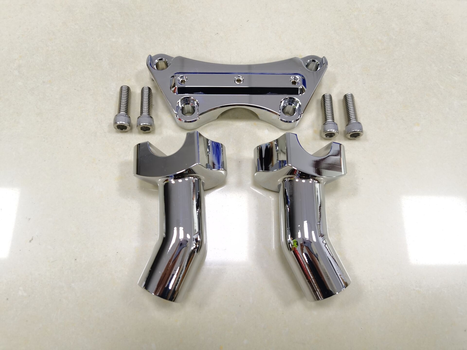 Chrome 4.5" Tall Handlebar Riser Top Clamp For Harley Road King Heritage Softail