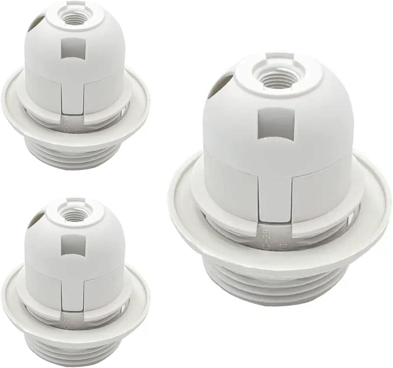 E26 E27 Light Socket,Plastic Threaded Medium Base Lamp Holder with Shade Ring...
