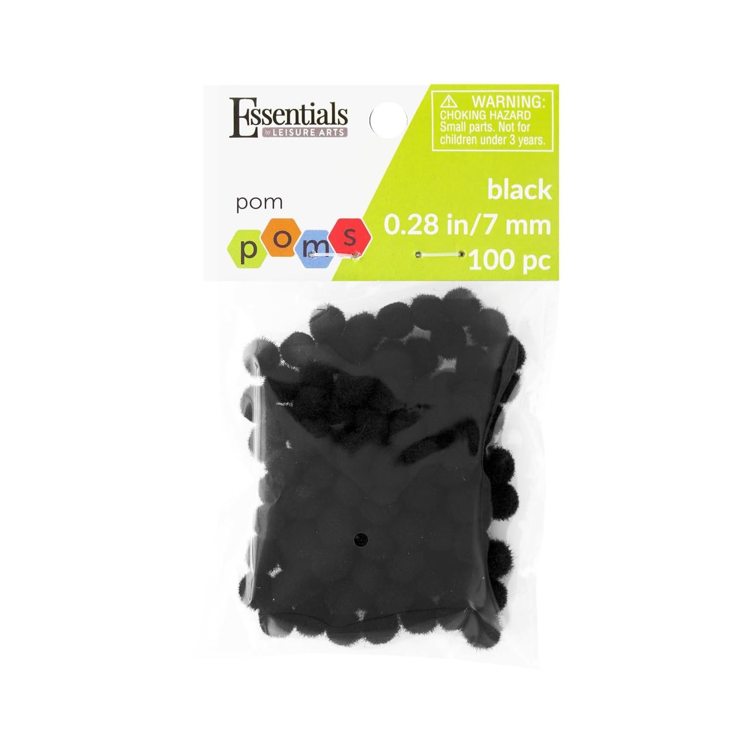 100 Black 7Mm Decorative Pom Poms For Craft Projects Diy Kids Activities