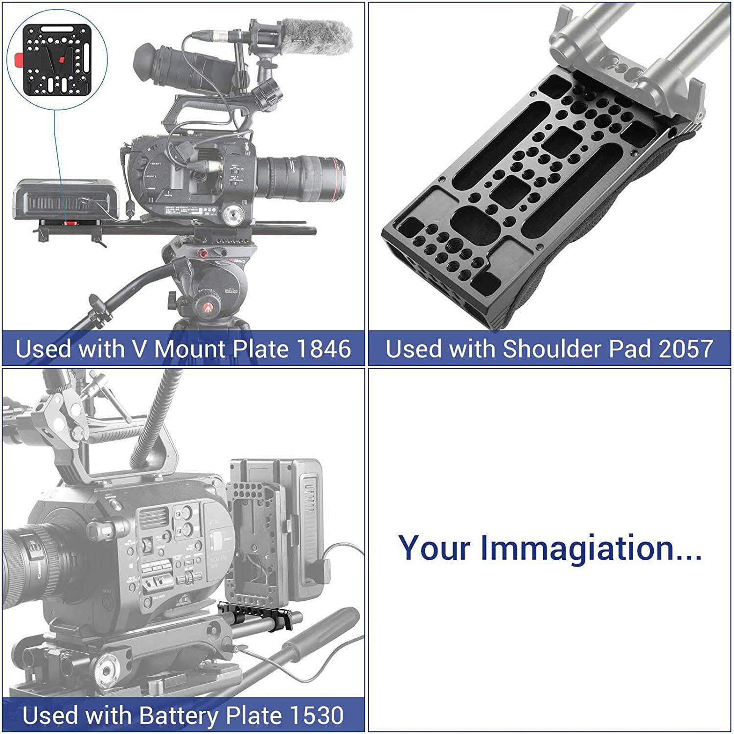 SmallRig 2PCS Lightweight 15mm Railblock with 1/4"-20 Thread for Camera Rig 2061
