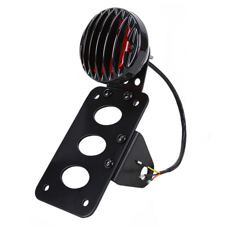 Motorcycle LED Brake Tail Light Side Mount License Plate Bracket Fits For Harley
