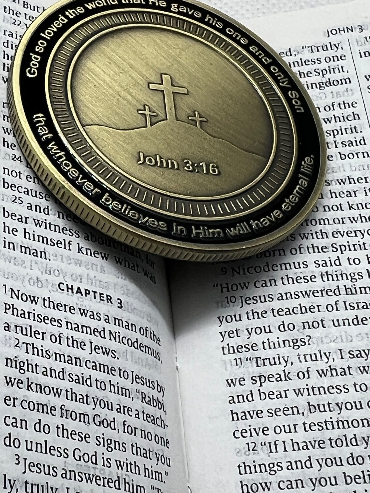 Christian Salvation John 3:16 Gospel Evangelism Chaplain Challenge Coin