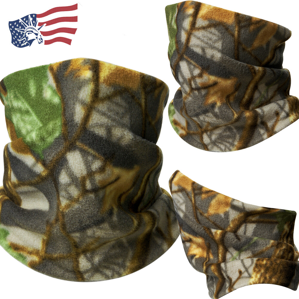Winter Camo Fleece Neck Warmer Gaiter Outdoor Ski Hunting Face Mask Balaclava