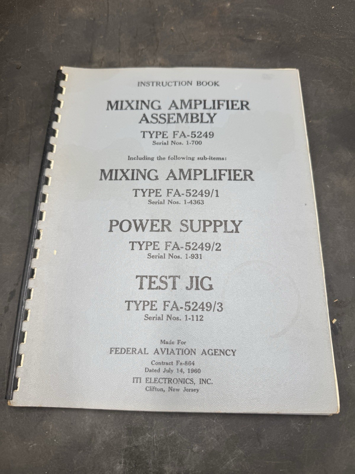 Federal Aviation Mixing Amplifier Assembly Manual