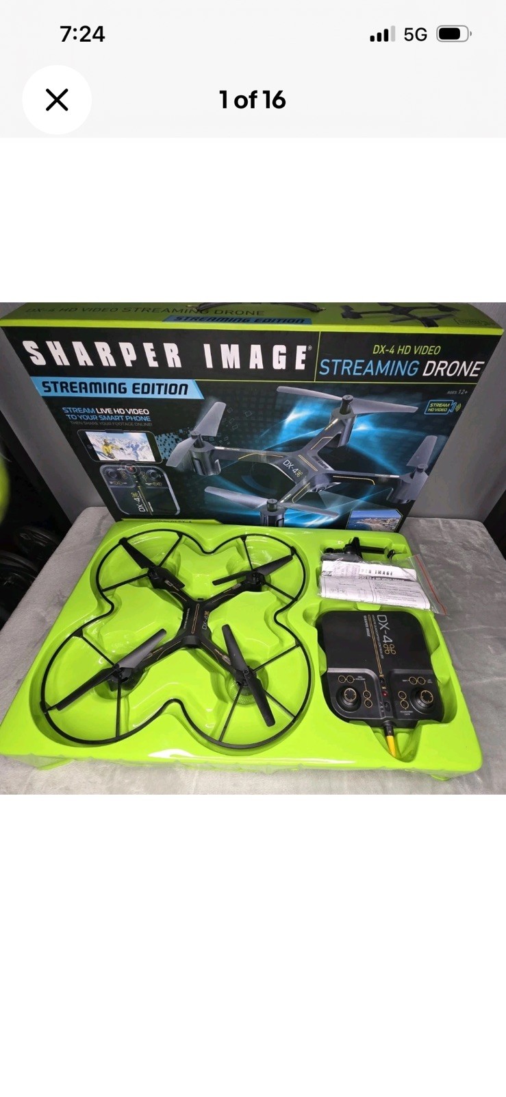 Sharper Image DX-4 Black Live Streaming View Drone