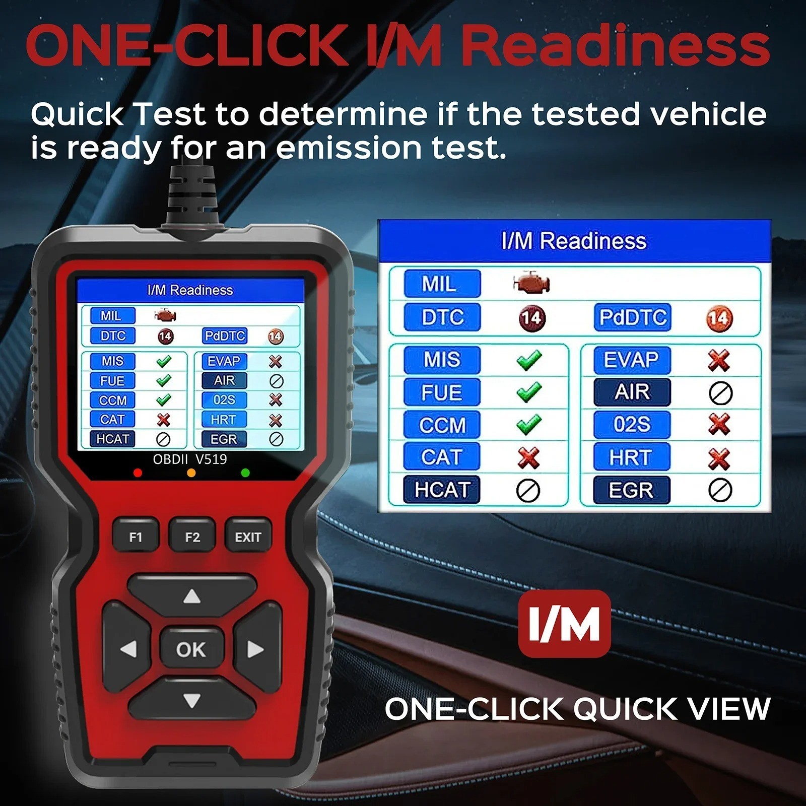 Professional OBD2 V519 Scanner - 2025 Upgraded OBDII + CAN Code Reader