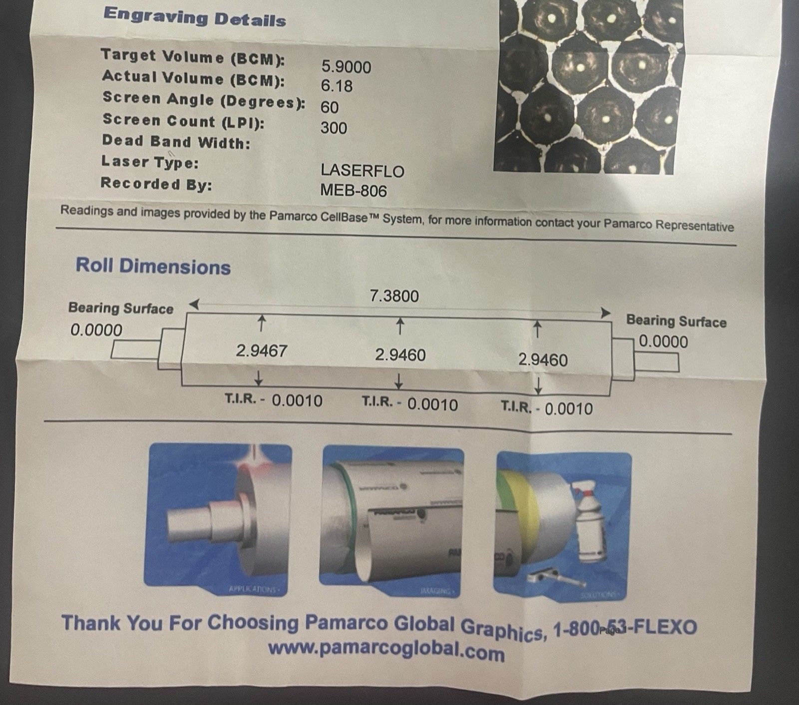 Anilox Roller Pamarco Pamarco-82