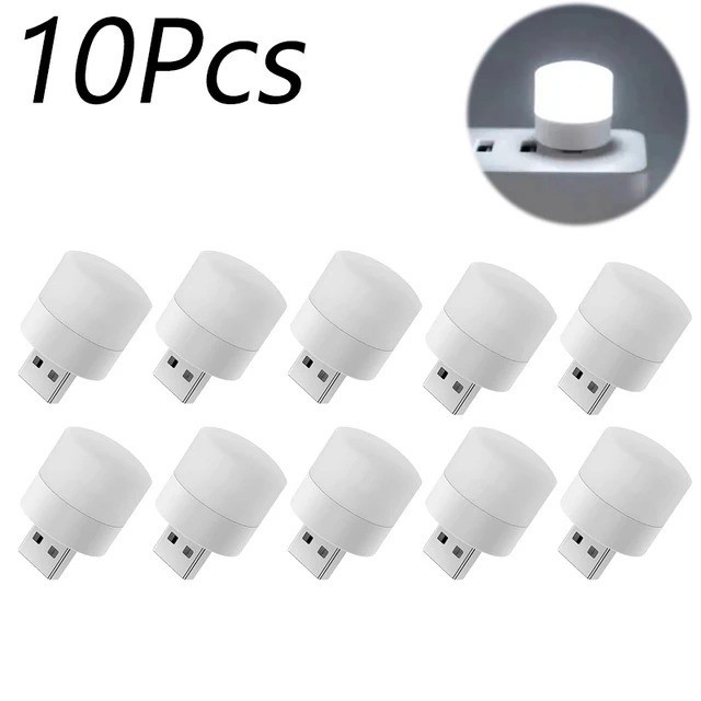 USB Portable LED Mini Nights Light Small Round Lamp Computer Mobile Power