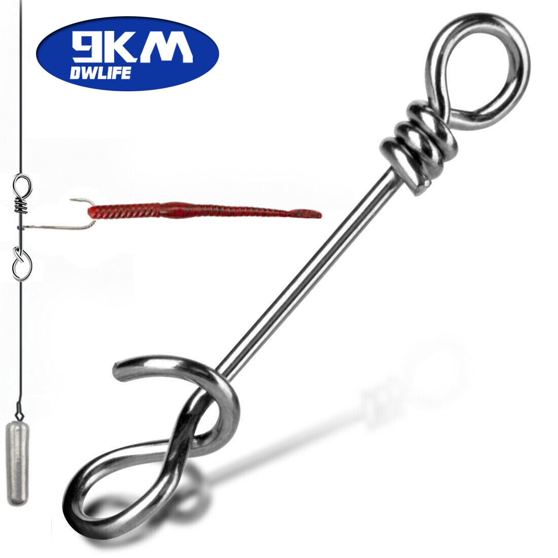 9KM Curve Snaps Stainless Steel Fishing Snaps Quick Change Fishing Clips Tackle