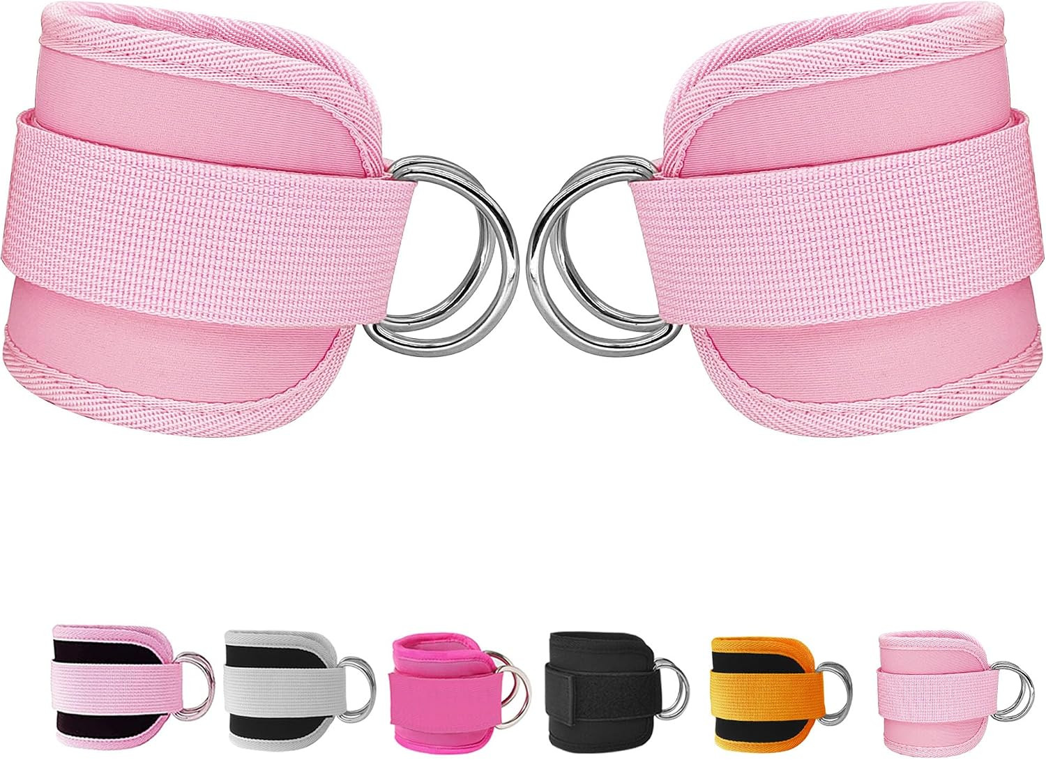 Fitness Ankle Straps for Cable Machines, 2 Pack Comfortable Adjustable Padded An
