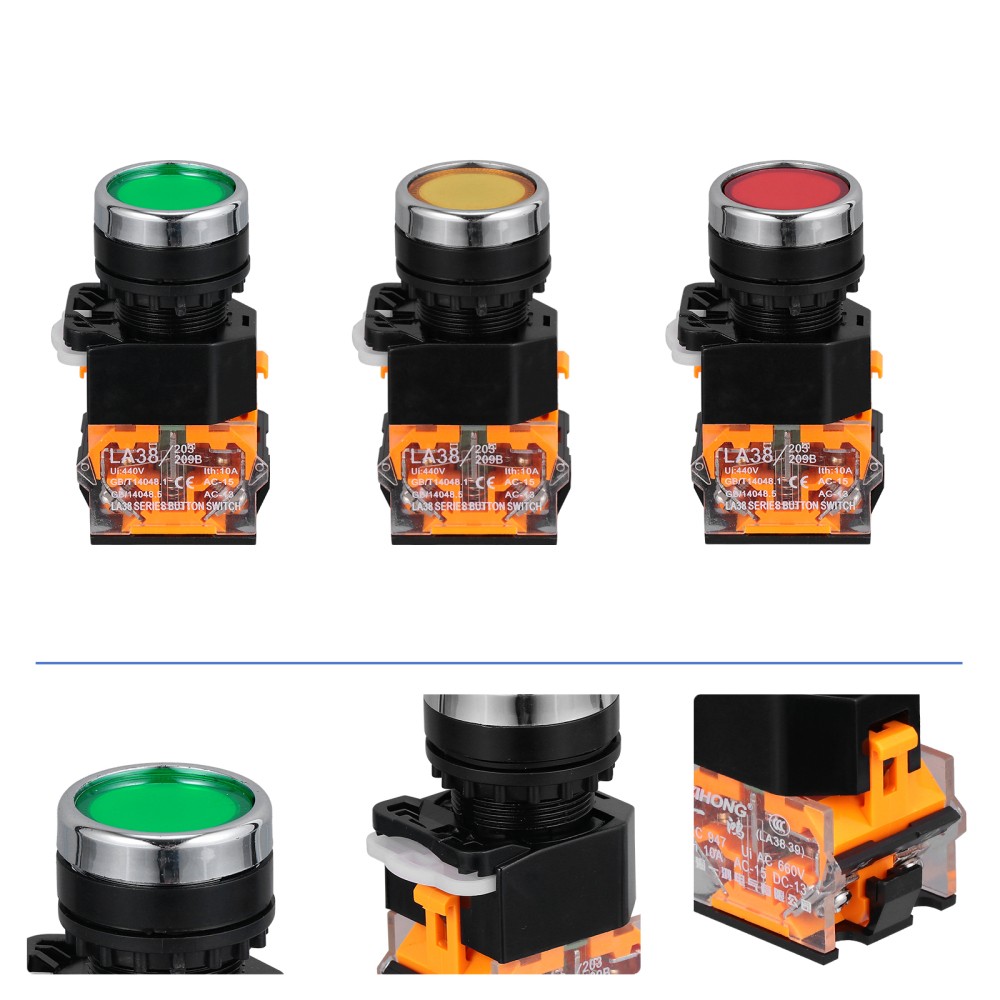 3 Pcs Plastic Momentary Push Button Switch Pushbutton Switches