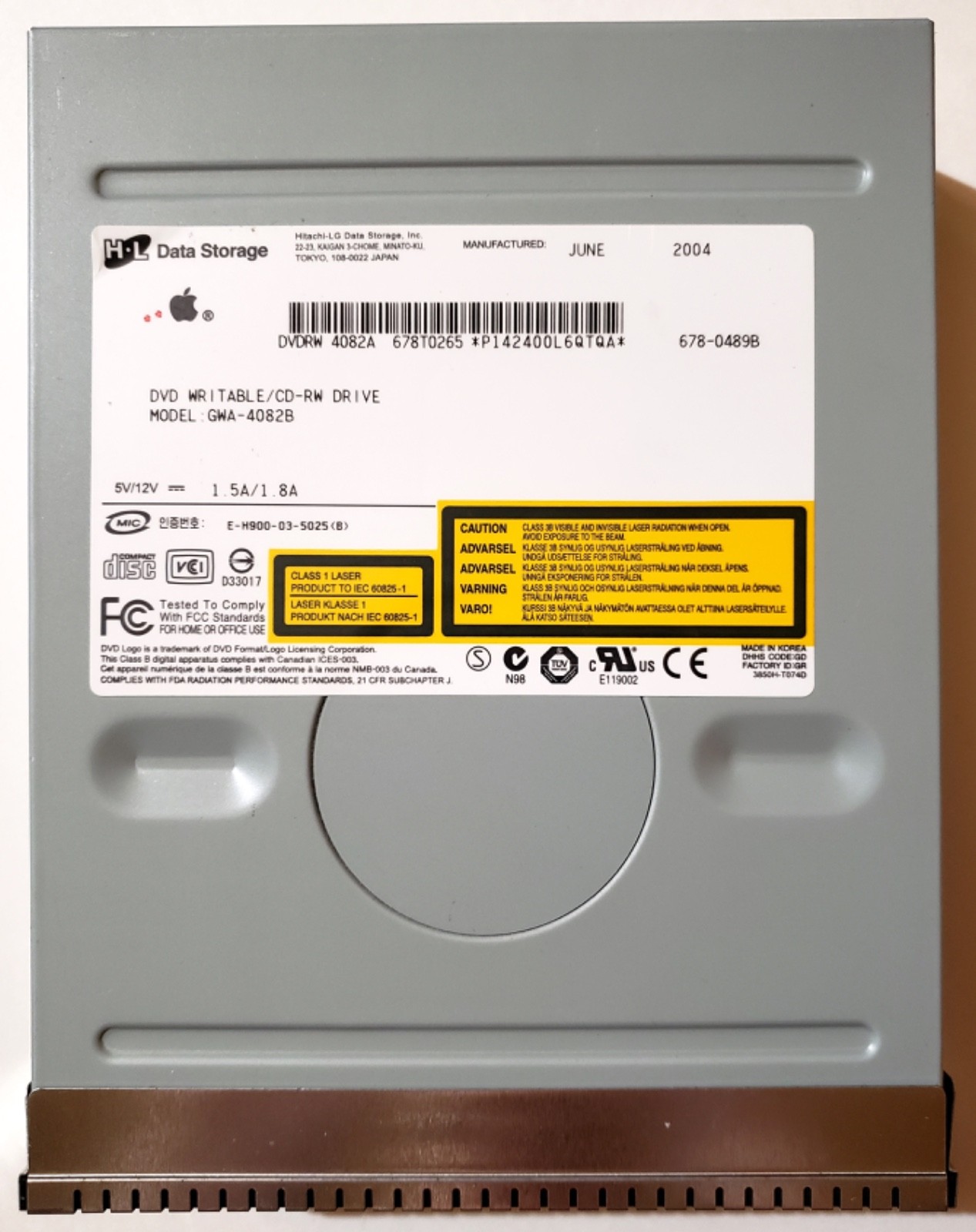 H-L Data Storage Internal DVD CD-RW Drive GWA-4082B for Apple