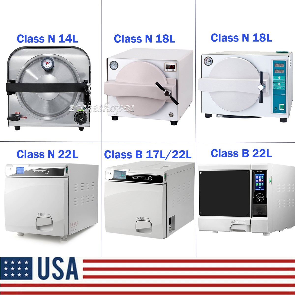Dental Autoclave Steam Sterilizer Medical Dry Heat Class B Vacuum Vet Sterilizer