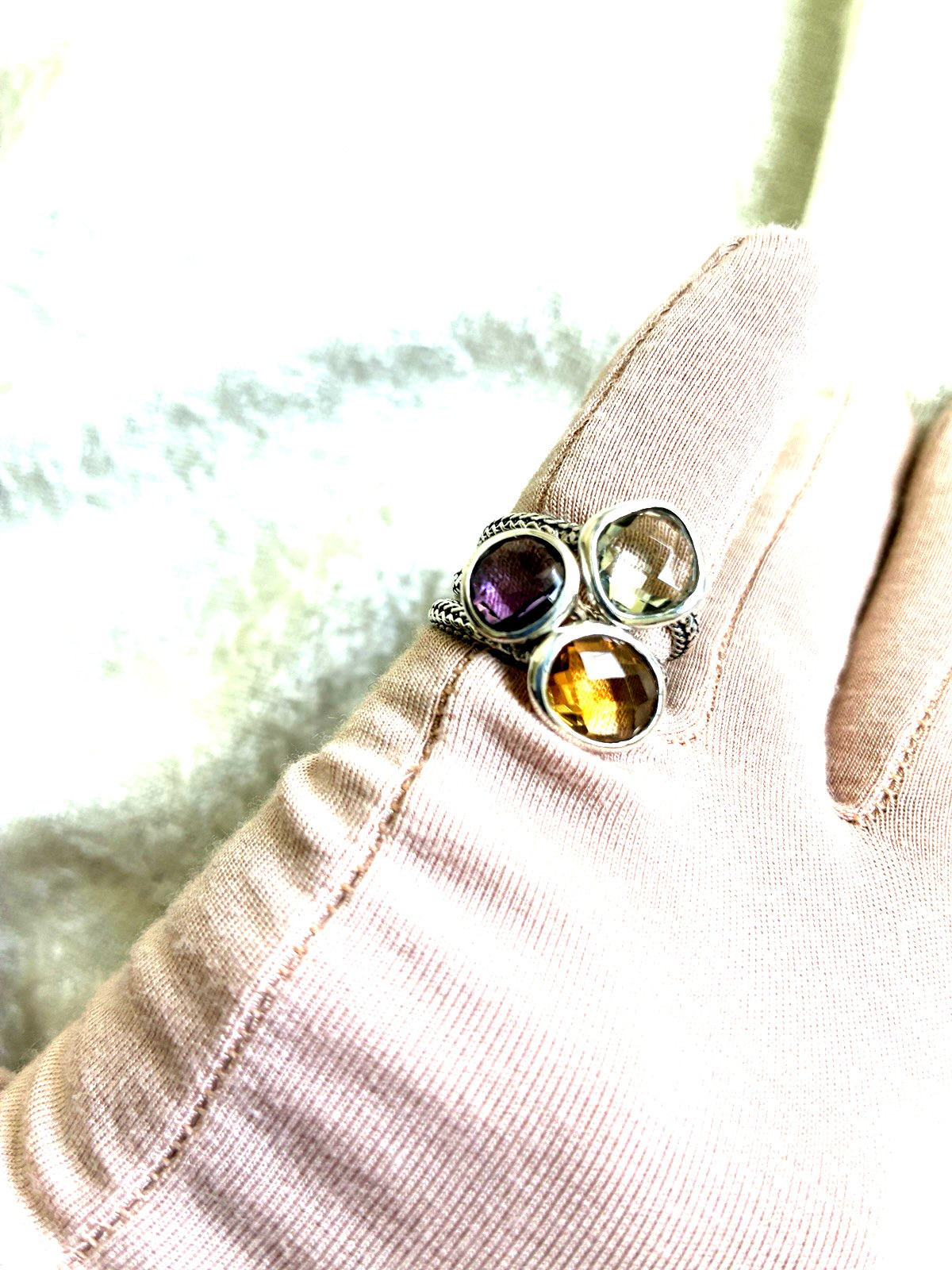 ROBERT MANSE STERLING SILVER MULTI-GEMSTONE STACK RING SET, SIZE 5, 6 (M5047-62)