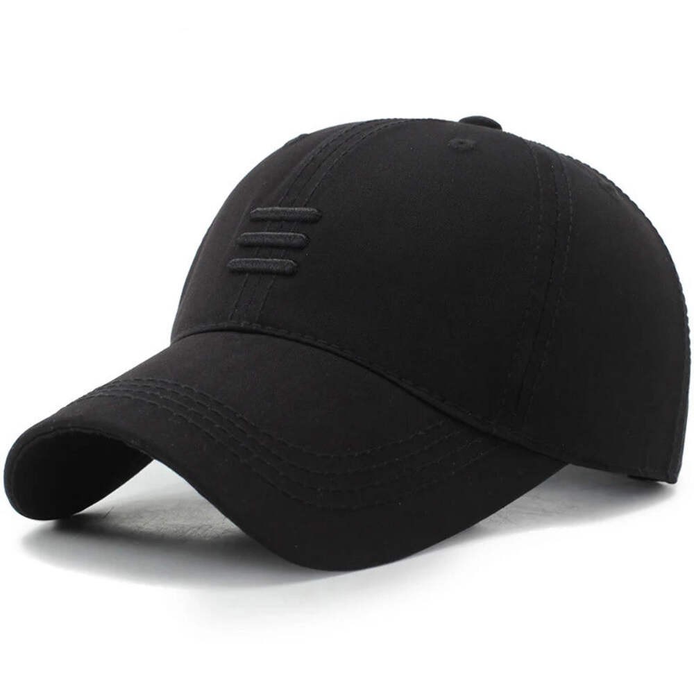 Three Horizontal Lines Embroidery Baseball Cap Men Women Adjustable Sunscreen
