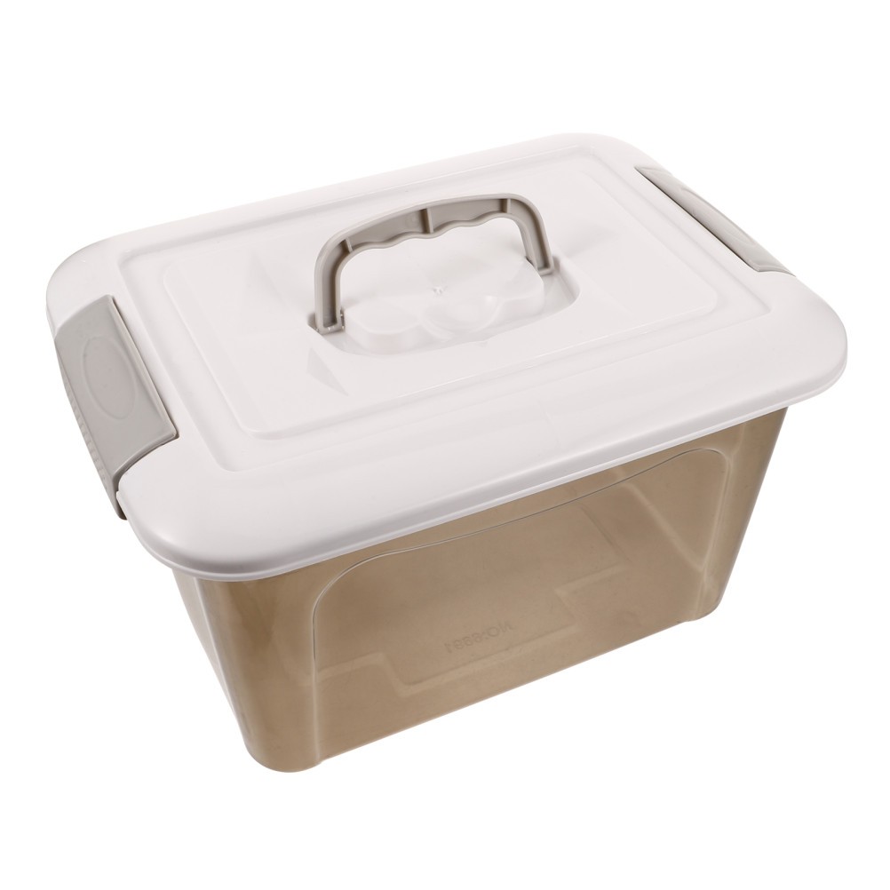Storage Containers with Lids Handle Compartment Box Small Trunk Organizer