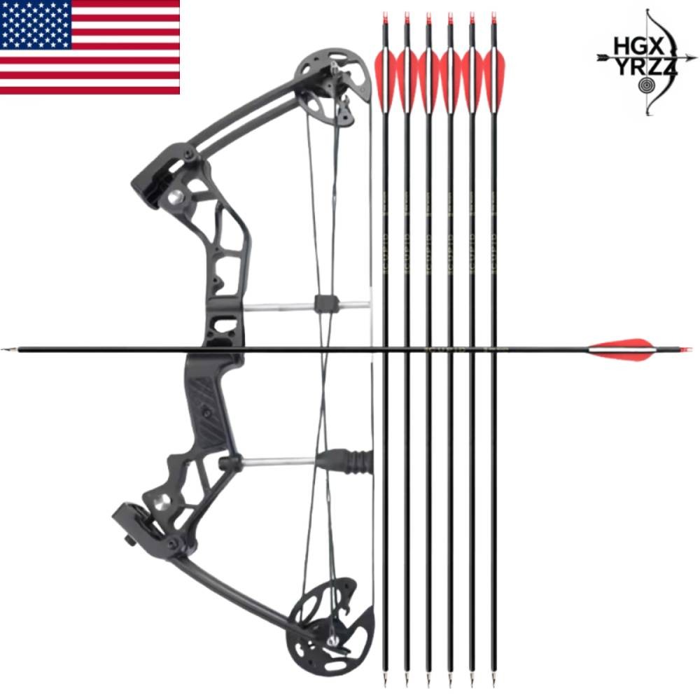 35-60lb Mini Compound Bow Arrow Set Archery Hunting Shooting Right Hunting