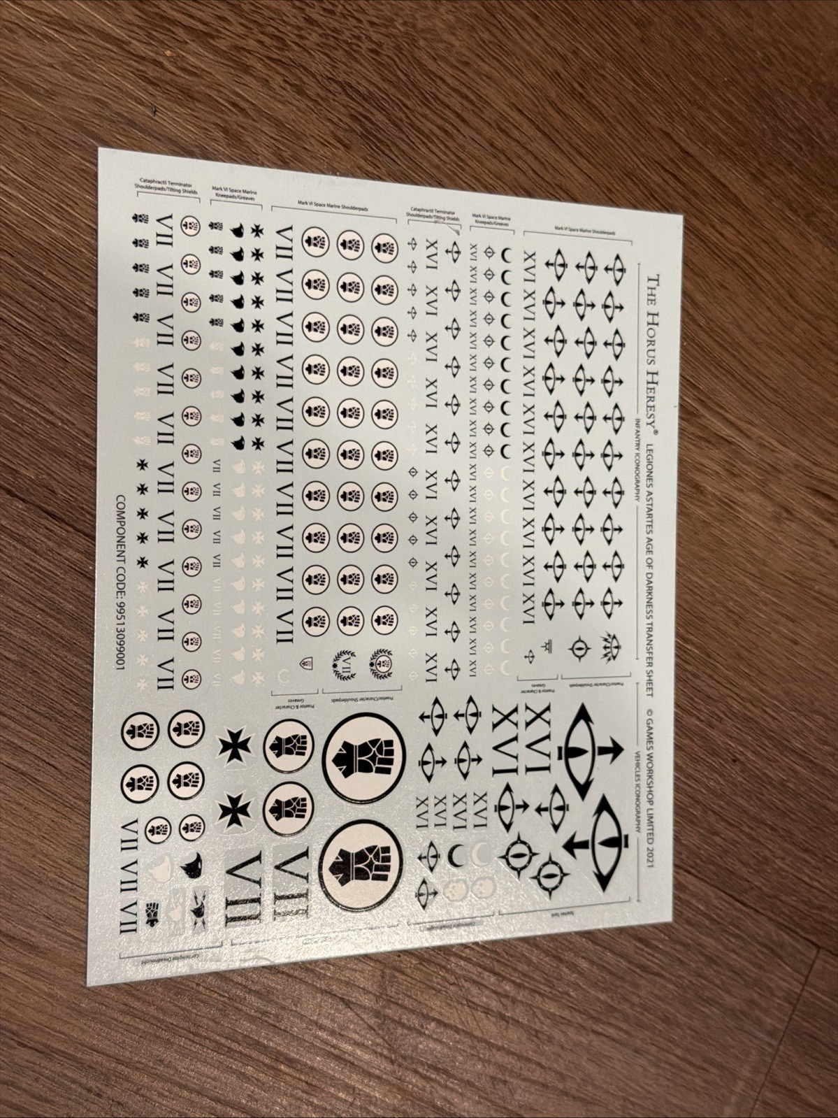 Warhammer Horus Heresy Transfer Sheet Sons Of Horus Imperial Fists