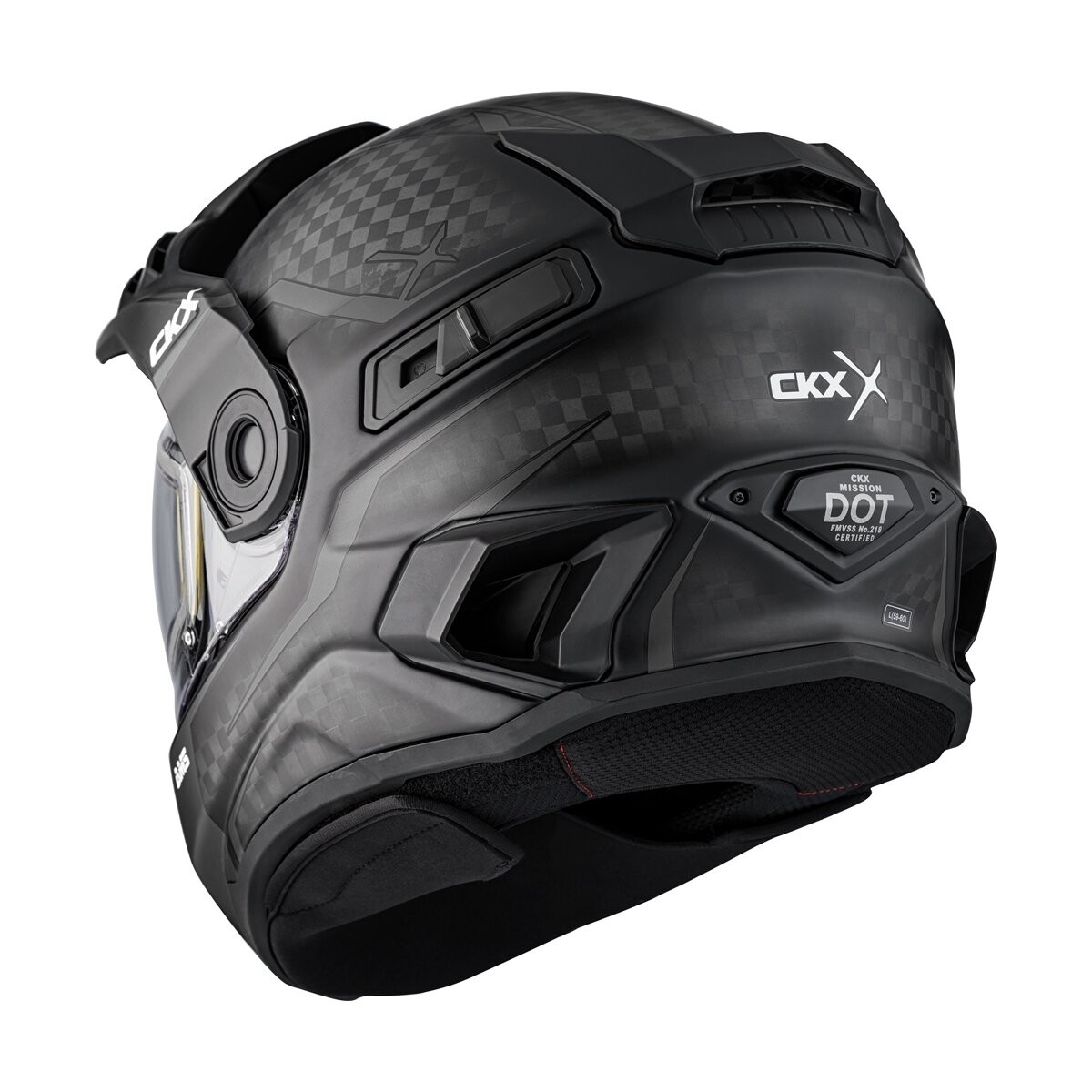 CKX Matte Gray Black Mission AMS Carbon Fury Snow Helmet Dual Lens Shield 515496