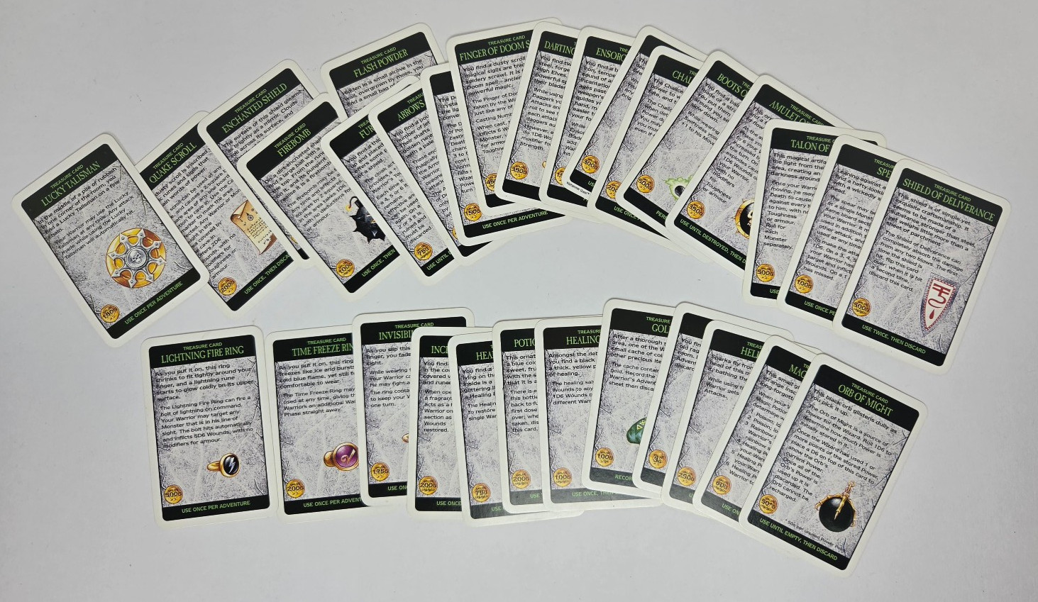 GW Warhammer Quest Warhammer Quest - Treasure Cards Only! VG