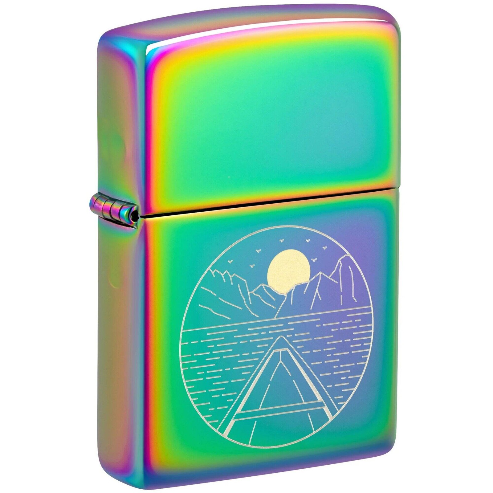 Zippo Windproof Lighter Laser Two-Tone Moon Canoe Design Multicolor Finish 46698