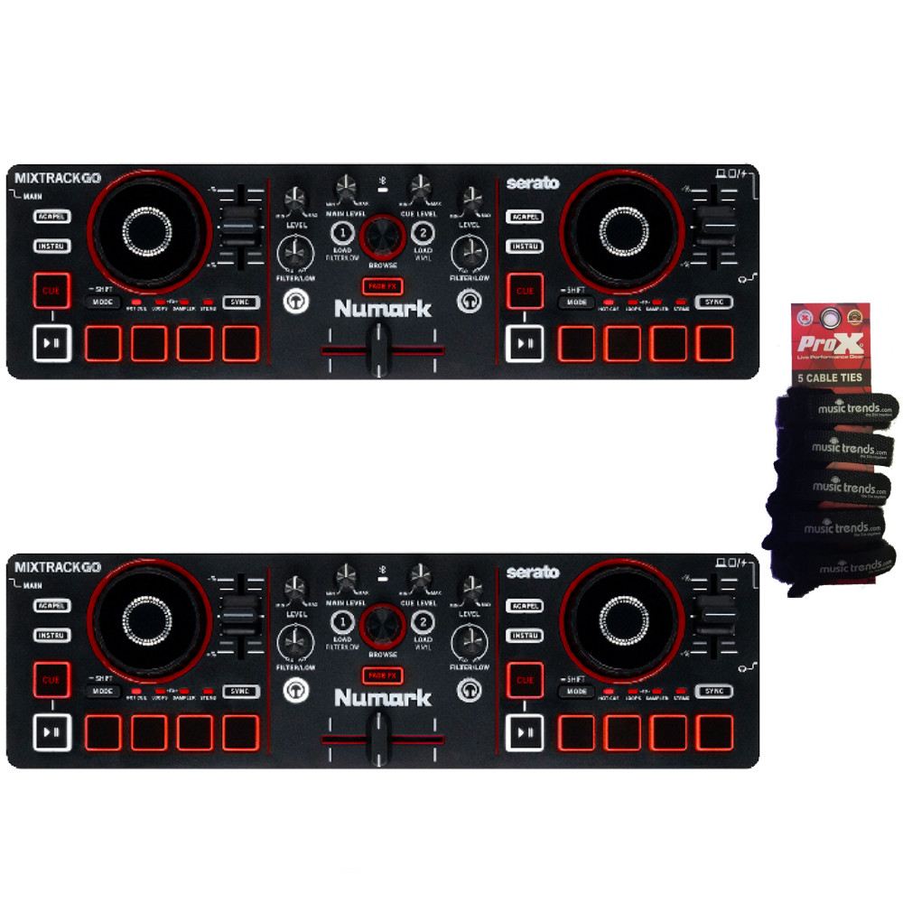 2x Numark Mixtrack GO ULTRA-PORTABLE 2-DECK DJ CONTROLLERS with STEMS
