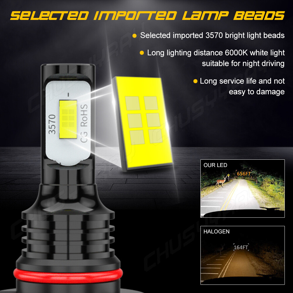 9012 LED Headlight Conversion Kit High/Low Beam Bulbs Super White Light USA Ship