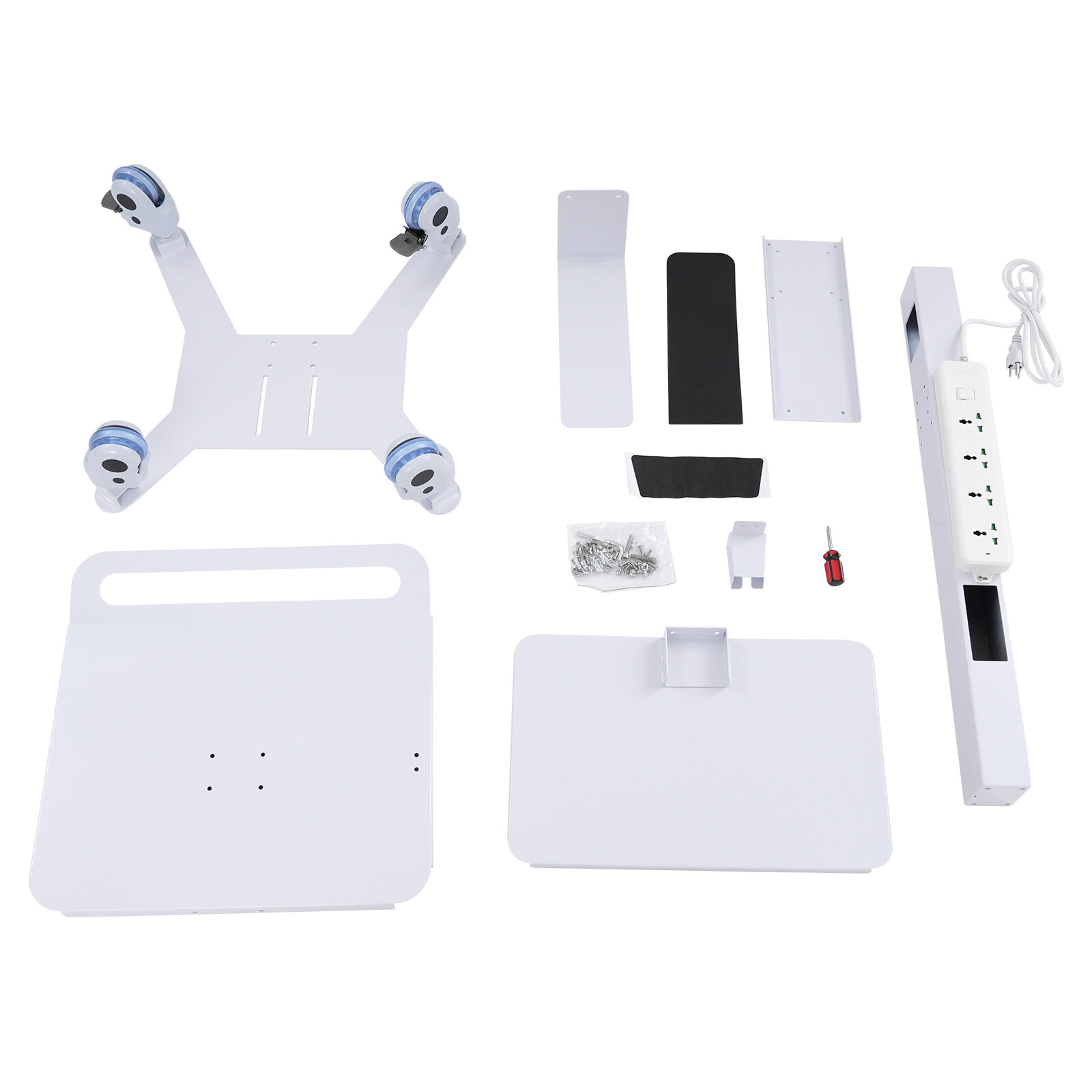 Mobile Standing Workstation Adjustable Height Rolling Computer Cart With Wheels
