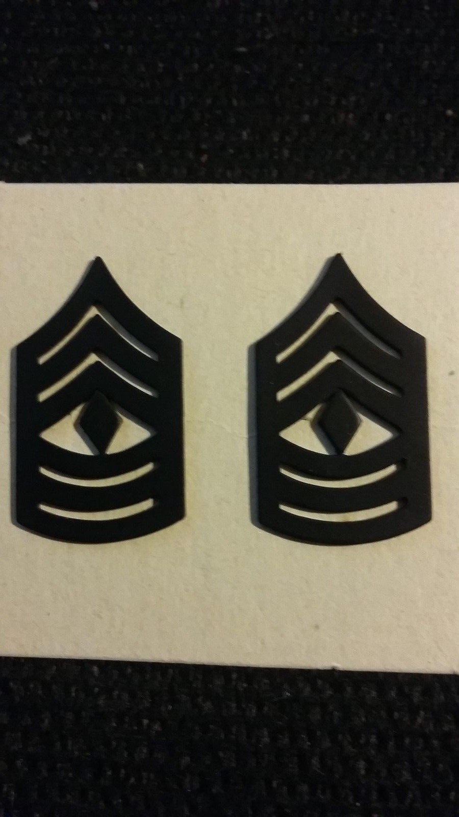 Army -USMC Marines E-8 First Sergeant 1stSgt Chevrons metal 1 PAIR- Black 18-133