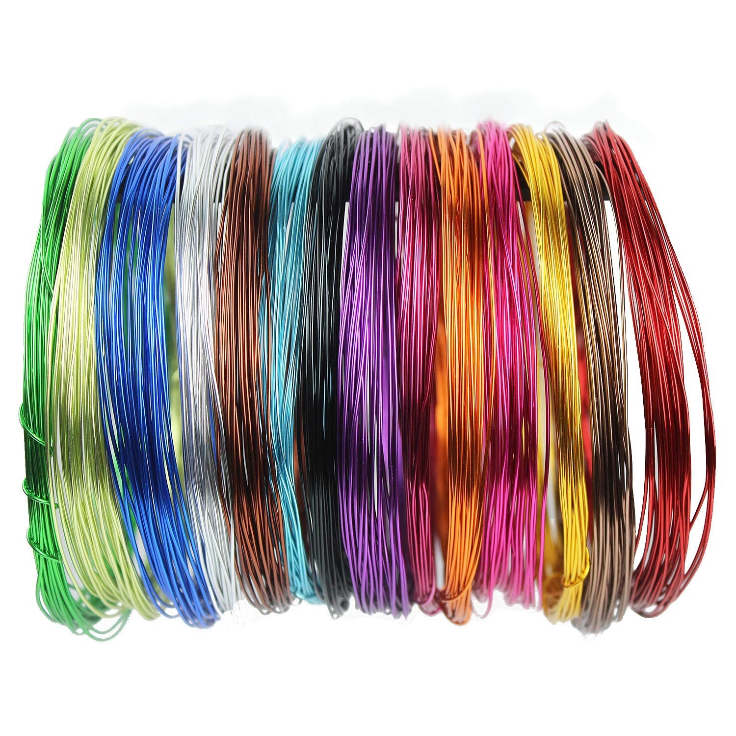 14 Rolls of 1mm Colored Aluminum Craft Wire for Jewelry Making, 459 Feet Total