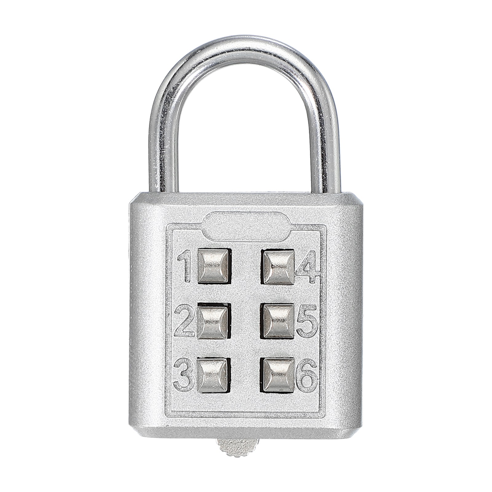 Push Button Combination Padlock 6-Digit 3-Position Lock Silver