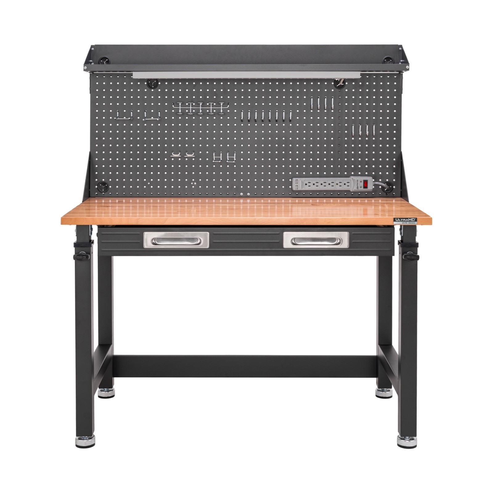 Seville Classics UltraHD® Height Adjustable Lighted Work Center, 45" W x 22" D