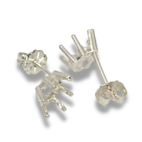 Pear Six Prong Pre-notched Earring Mountings