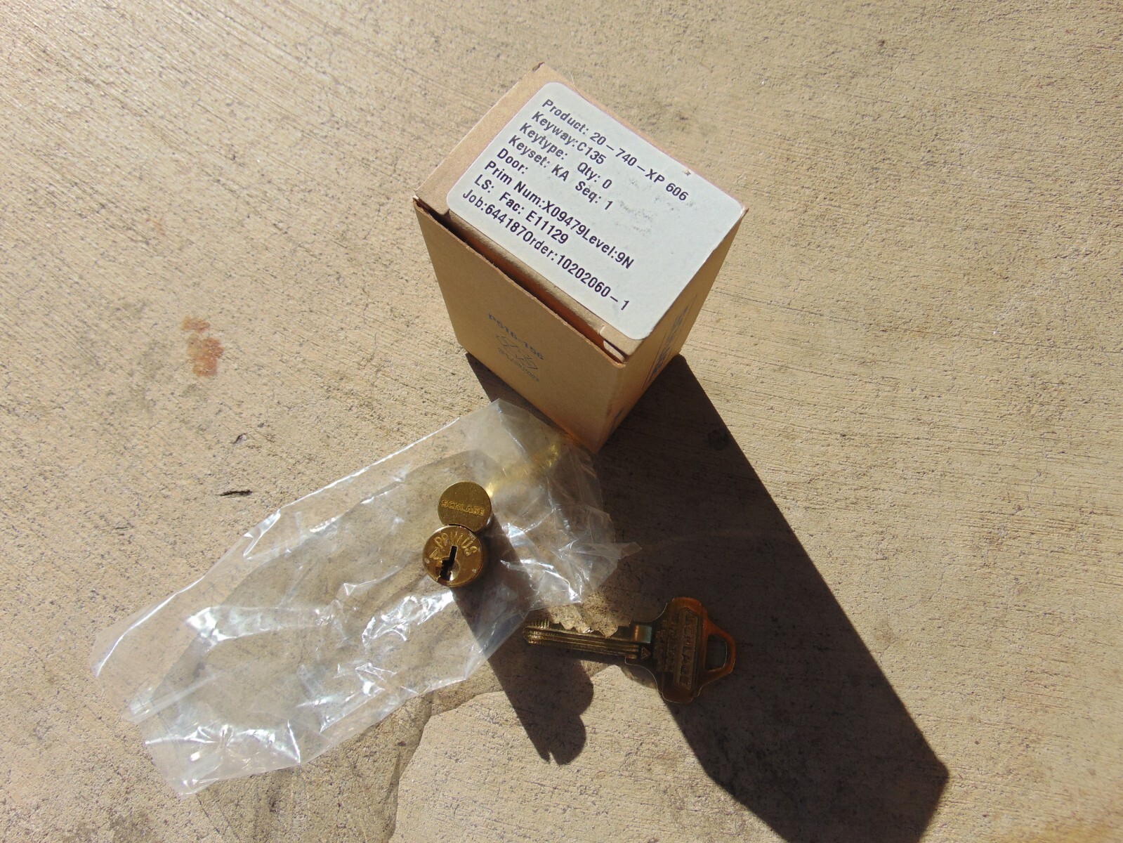 1  EVEREST SCHLAGE PRIM C135 XP 606  IC CORE LOCK   WITH 1 KEY      LOCKSMITH