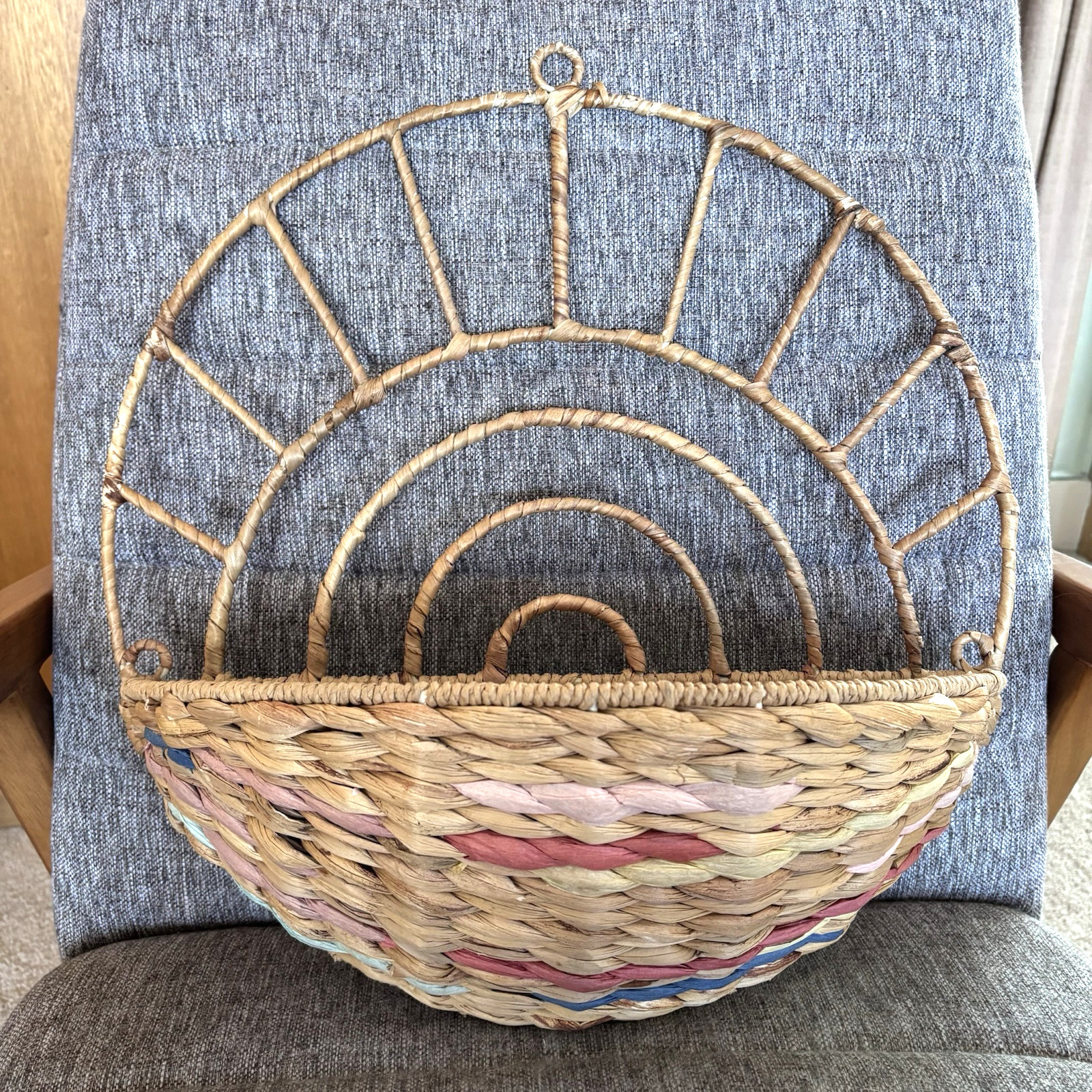 Target Hanging Wall Basket Pillowfort Woven Boho Decor Brown BUZZFEED List 18" d