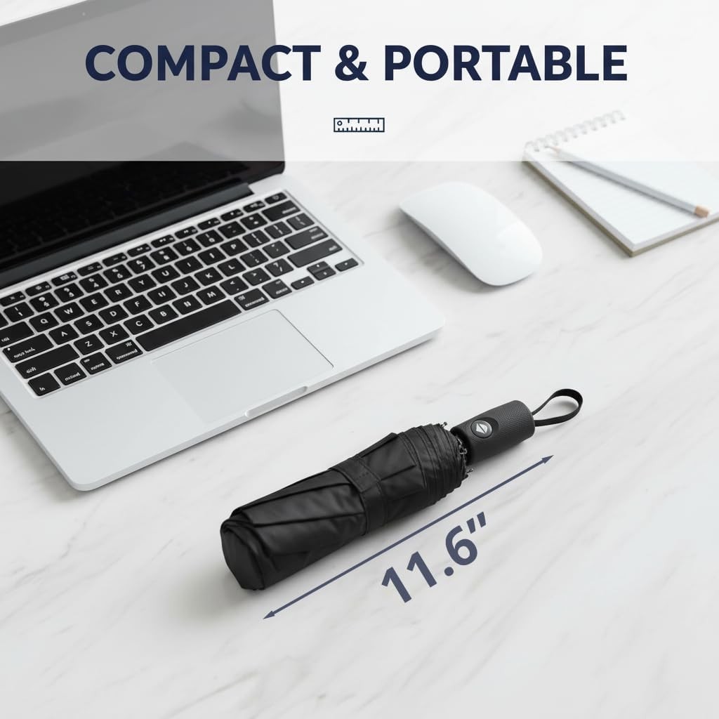 Windproof Travel Umbrella, Automatic Umbrellas for Rain, Compact