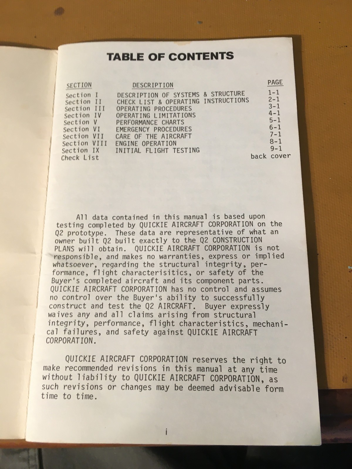 Quickie Q2 Pilot's Manual