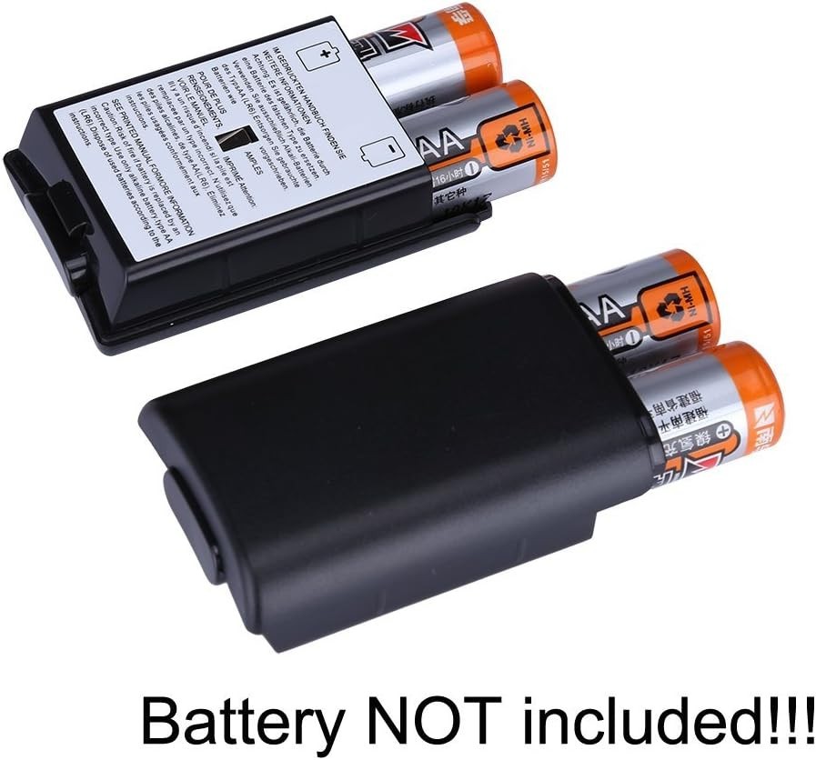 2-Pack Xbox 360 Wireless Controller Battery Covers - High-Quality Black Finish