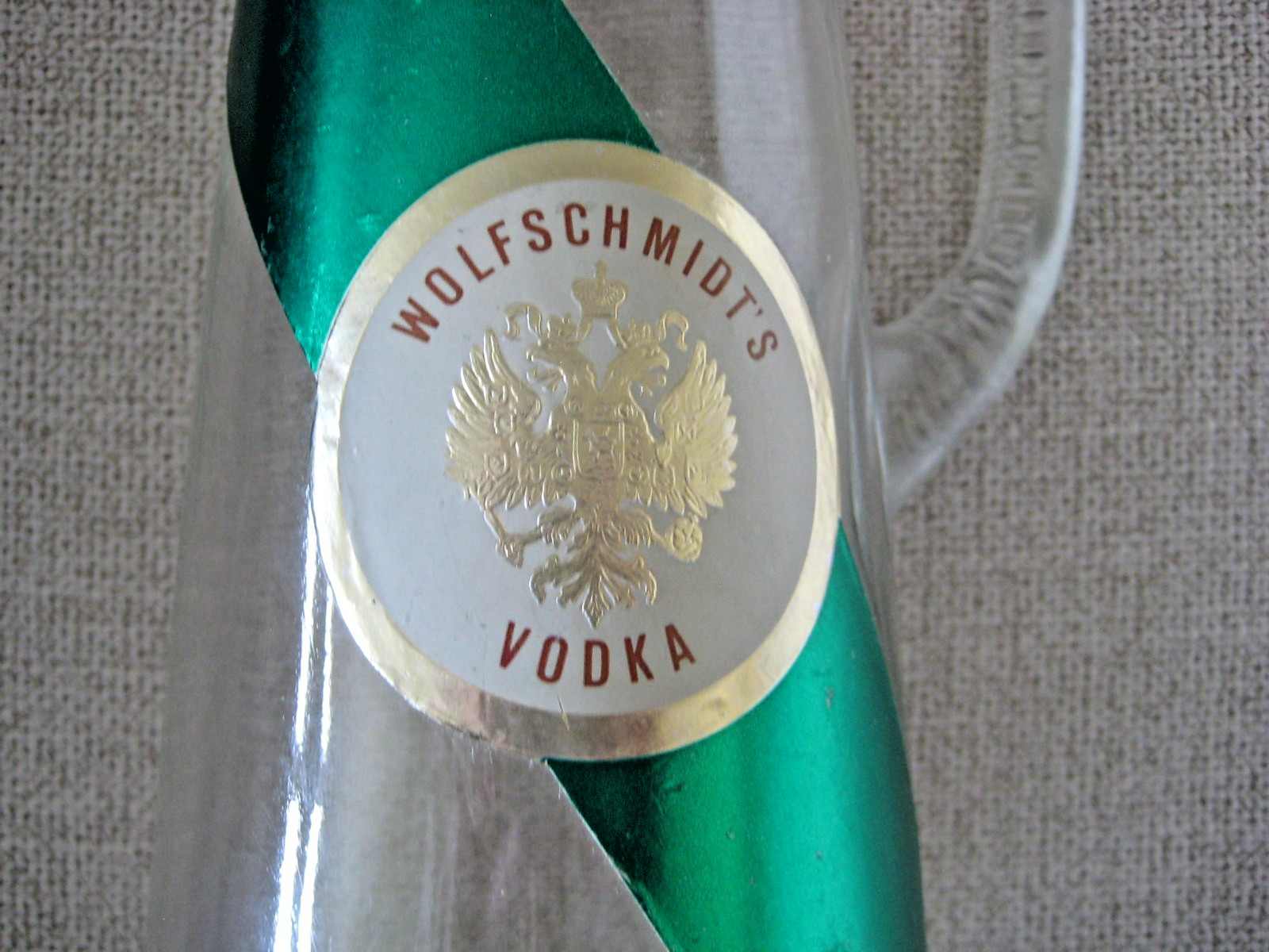 Vintage Wolfschmidts Vodka Empty Decanter Bottle Pitcher d-126-58-60
