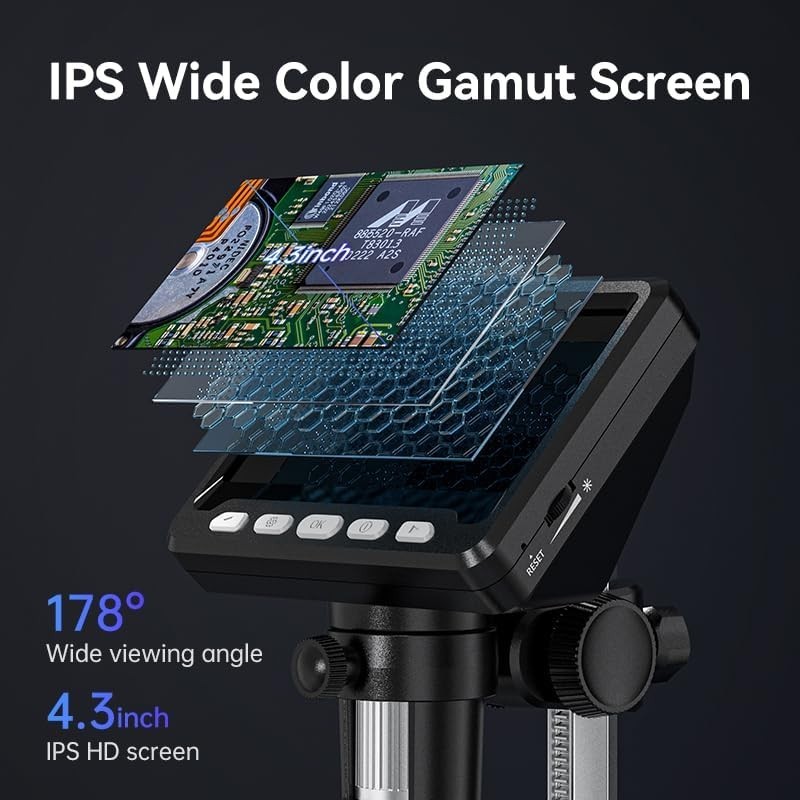 Microscope 1000X Coin Magnifier 1080P Coin Microscope with Lights LCD Digital US