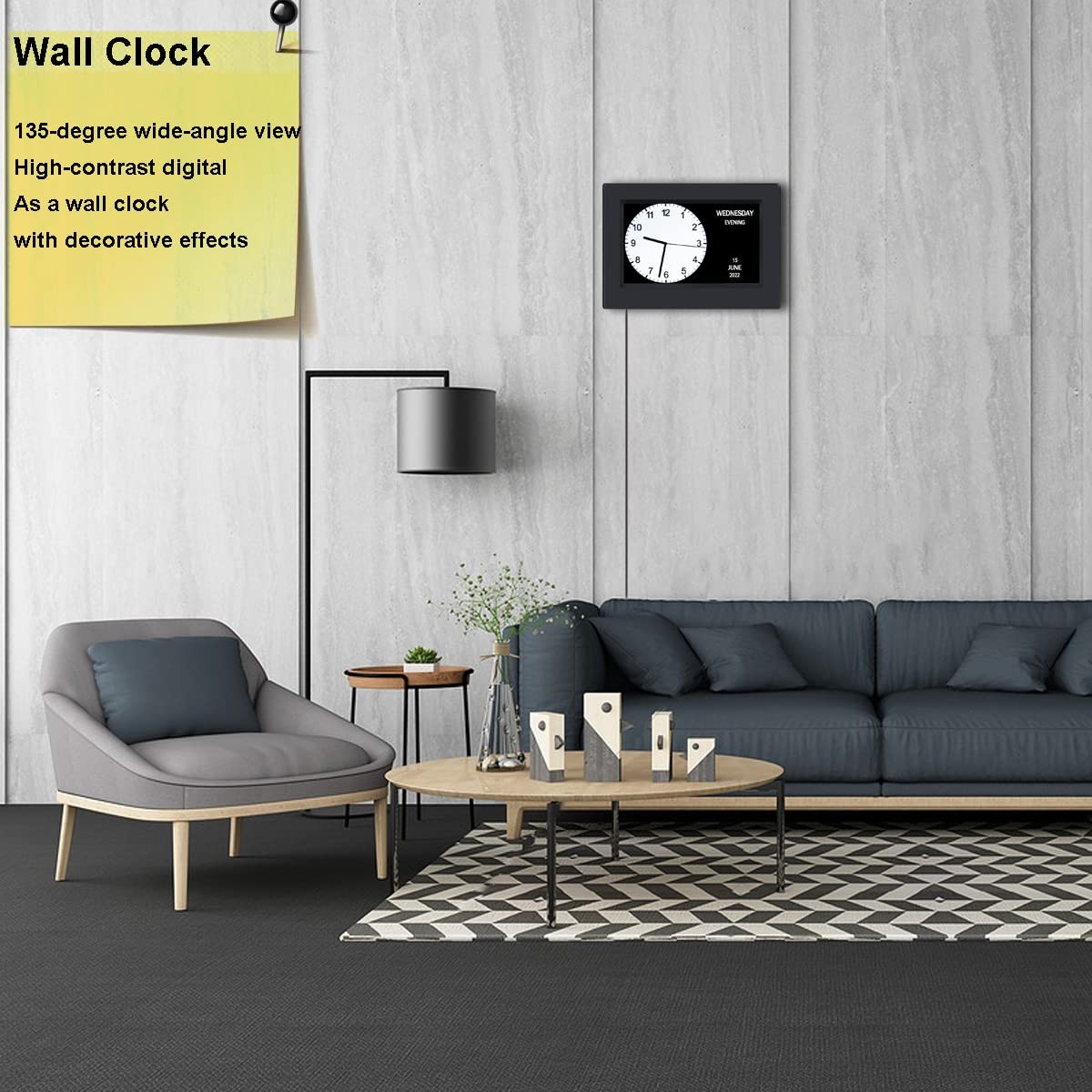 AINFTIME DST Clock with Day and Date for Elderly-3 Display Digital Calendar A...