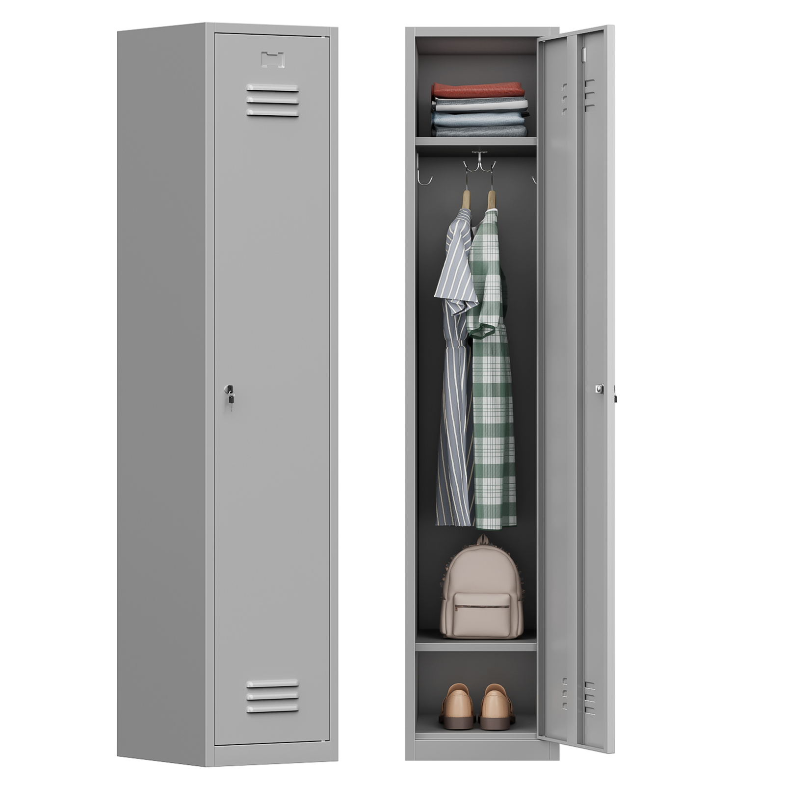 Metal Locker Storage Cabinet Armoire Wardrobe Office Gym Employee Steel Cabinet
