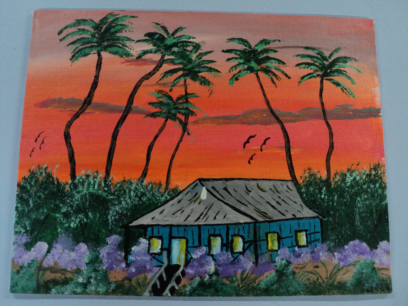11" x 14" Desert Paradise Dusk Artist Paintng Acrylic