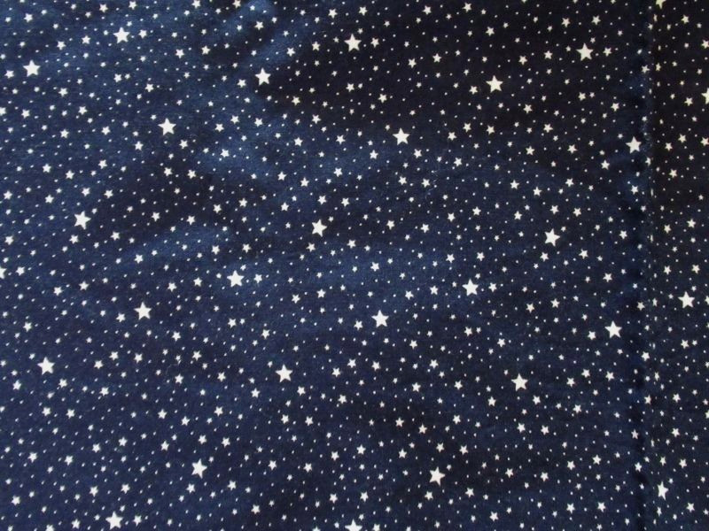 BTHY NAVY BLUE W TINY WHITE STARY NIGHT COTTON QUILTING FABRIC 44"W CRAFT DECOR