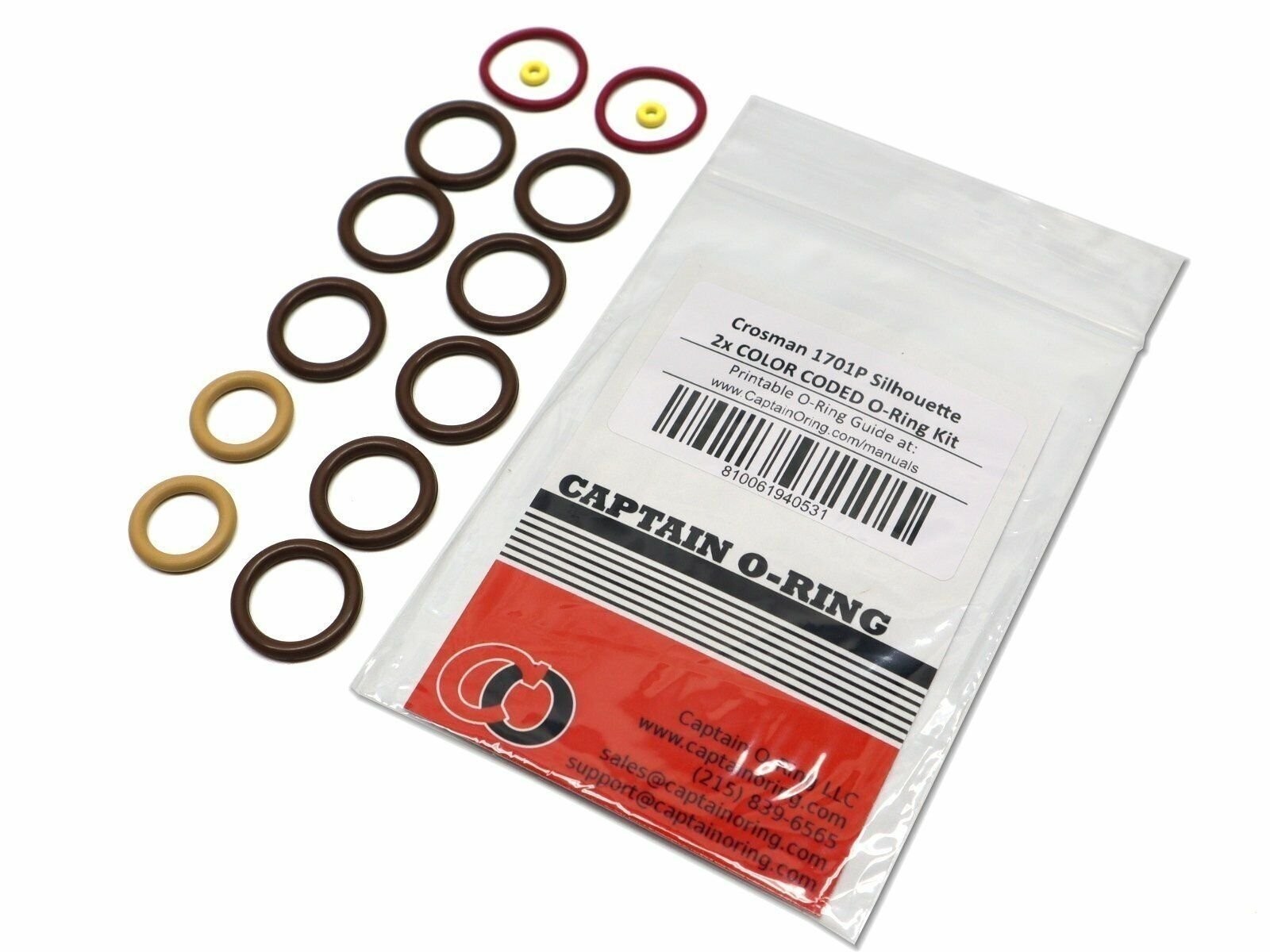 Crosman 1701P Silhouette Air Pistol - 2x Color Coded O-Ring Rebuild Kit