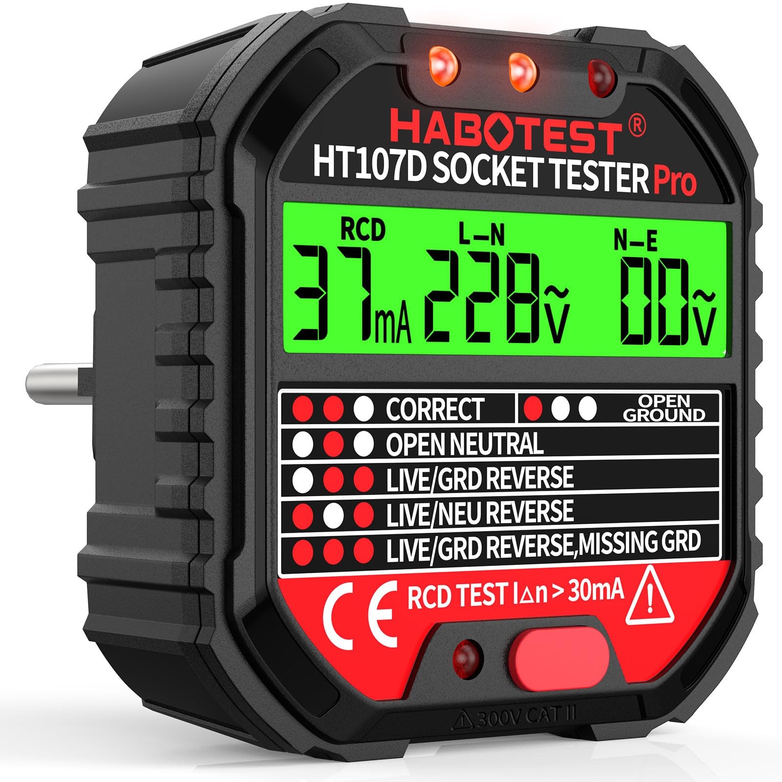 Socket Tester with RCD Test, Socket Tester with Indicator LightsAnze...