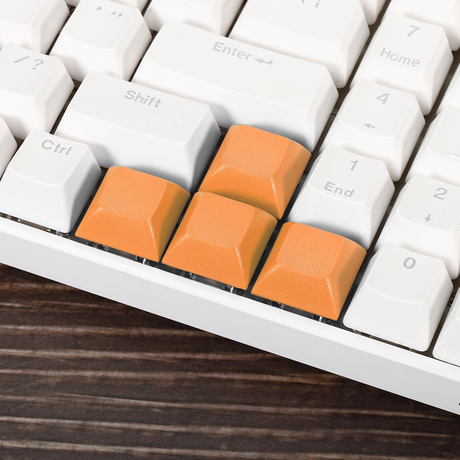 1U Blank Keycaps 5 Pack MX Keyboard Replacement Universal PBT Mechanical Orange